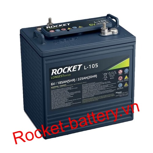 Thay ắc quy Rocket L-105 6V225Ah giá tốt cho xe điện CLUB CAR